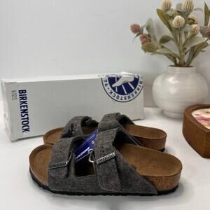 Birkenstock Arizona Wool Sandal Gray Elk Kids 13/EU 31 NWB Regular Fit